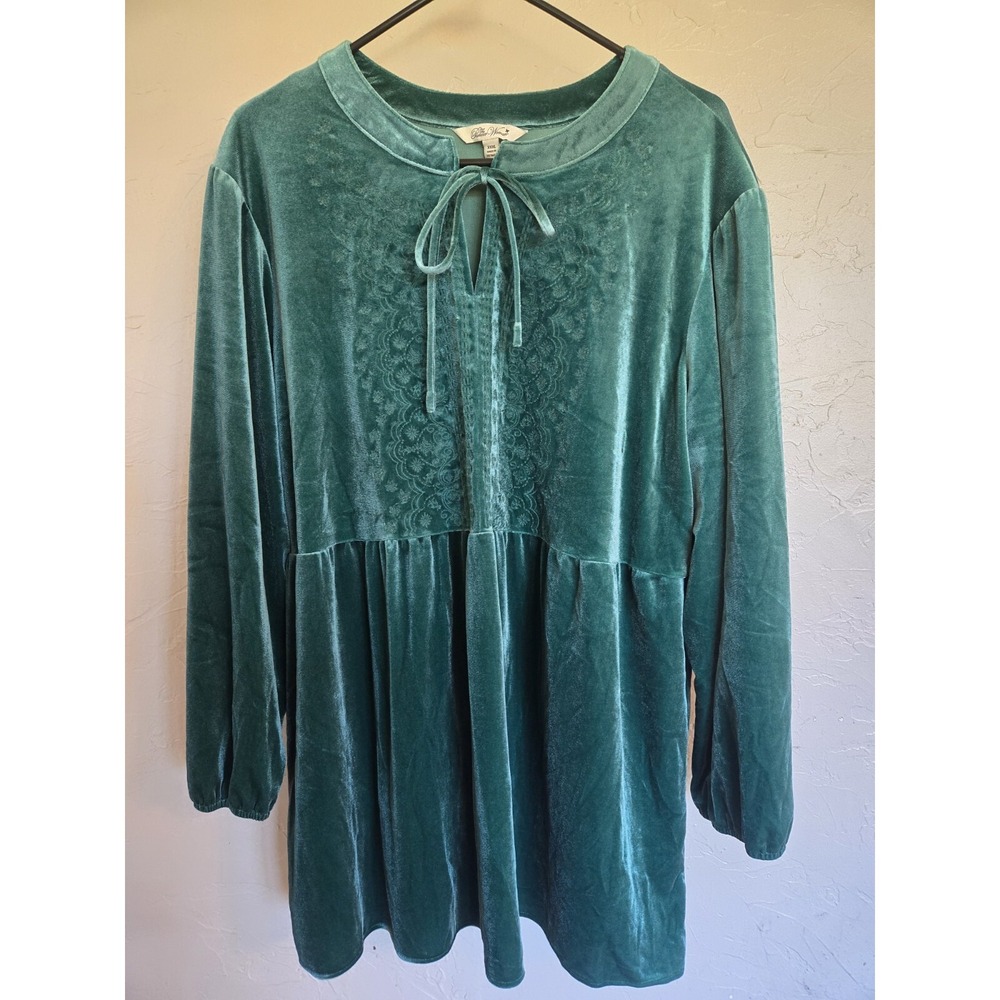 Pioneer Woman Jewel Green Velvet Womens Plus XXXL Whimsy Fairy Goth Cottagecore